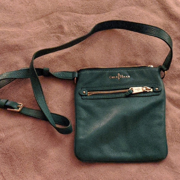 Cole Haan Teal Leather Crossbody Bag - Picture 1 of 2
